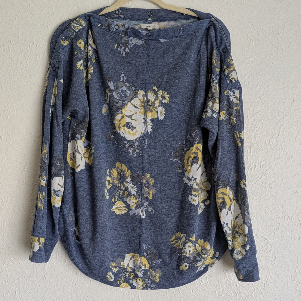 Maurices Blue Floral Blouse: Size Medium